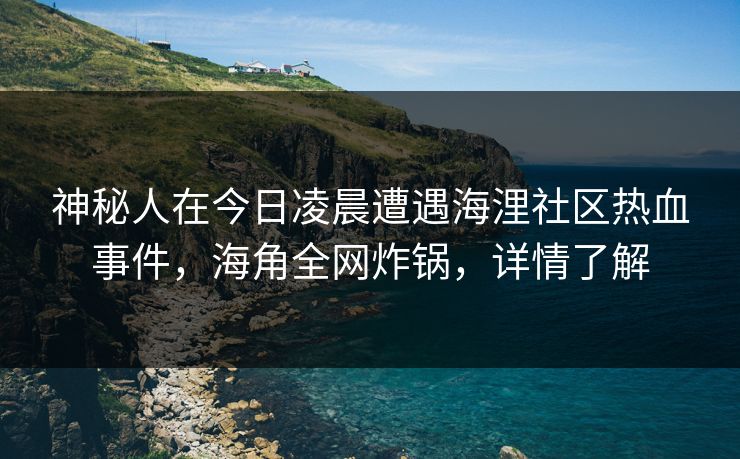 神秘人在今日凌晨遭遇海浬社区热血事件，海角全网炸锅，详情了解