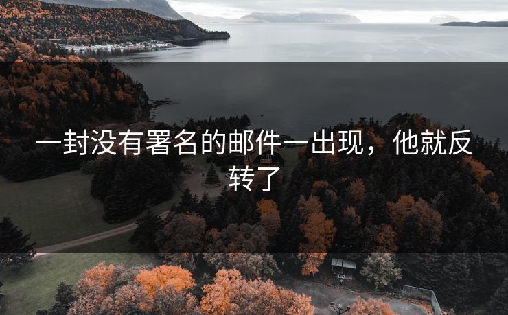 一封没有署名的邮件一出现，他就反转了